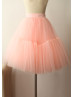 Peach Pink Satin Belt Tulle Tutu Skirt